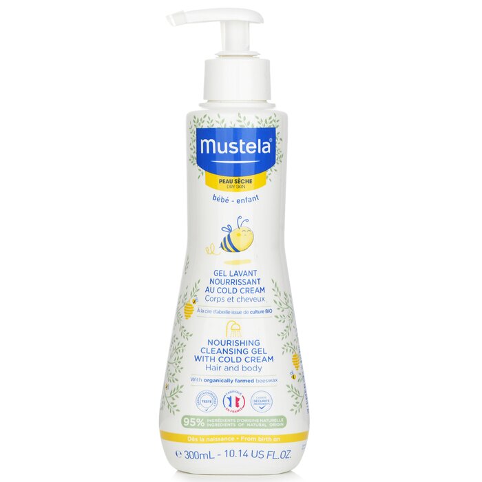 Mustela Nourishing Cleansing Gel with Cold Cream For Hair & Body - For Dry Skin 300ml