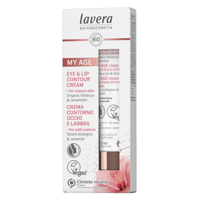 Lavera My Age Eye & Lip Contour Cream With Organic Hibiscus & Ceramides - For Mature Skin 15ml