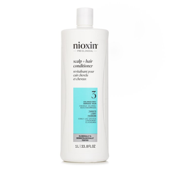 Nioxin Density System 3 Scalp Therapy Conditioner (Colored Hair, Light Thinning, Color Safe) (Packaging Random Pick) 1000ml