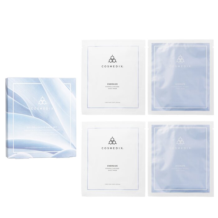 CosMedix Bio Cellulose Radiant & Rejuvenating Sheet Mask Set 4Pcs/1Box