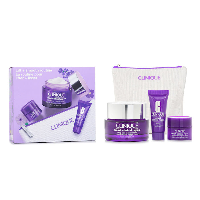 Clinique Smart Clinic.Set: Lifting Face+Neck Cream 50ml+Wrinkle Correcting Serum 10ml+Wrinkle Corrective Eye Cream 5ml +Bag 65ml