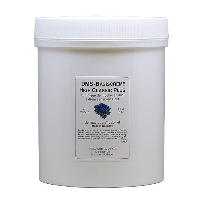 Dermaviduals DMS Base Cream High Classic Plus (Basiscreme High Classic Plus) Salon Size 1kg