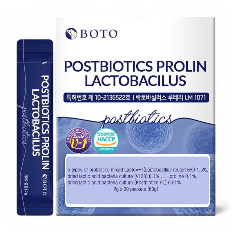 BOTO Postbiotics Proline Lactobacillus 2g x 30 sticks