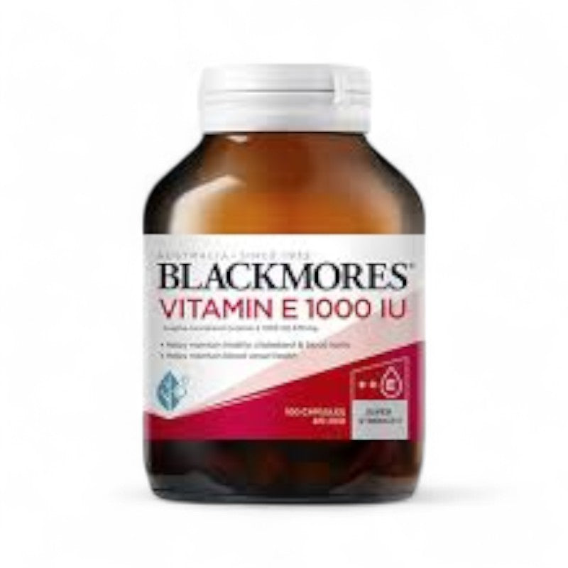 Blackmores NATURAL VITAMIN E 1000IU 100 CAPSULES 澳洲 Blackmores 澳佳寶維生素E1000IU 100粒 (新包裝) UPC9300807205204 100pcs/box