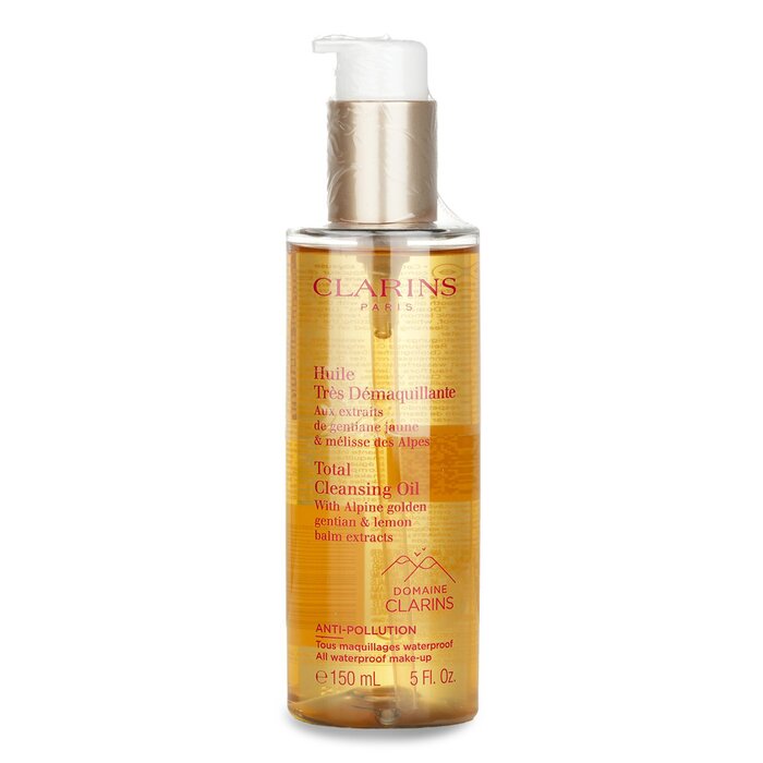 Clarins Total Cleansing Oil with Alpine Golden Gentian & Lemon Balm Extracts (All Waterproof Make-up)  150ml/5oz (Parallel Import)