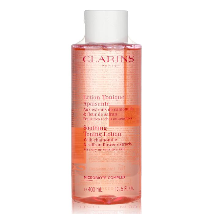 Clarins Soothing Toning Lotion with Chamomile & Saffron Flower Extracts - Very Dry or Sensitive Skin 400ml/13.5oz (Parallel Import)