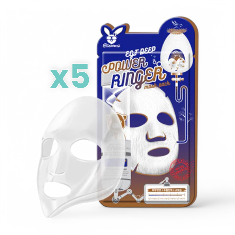 Elizavecca Deep Power Ringer Mask Pack Bundle Set - 10 Types EGF 5pcs