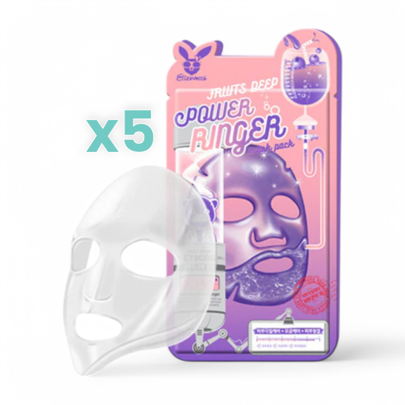 Elizavecca Deep Power Ringer Mask Pack Bundle Set - 10 Types Fruits 5pcs