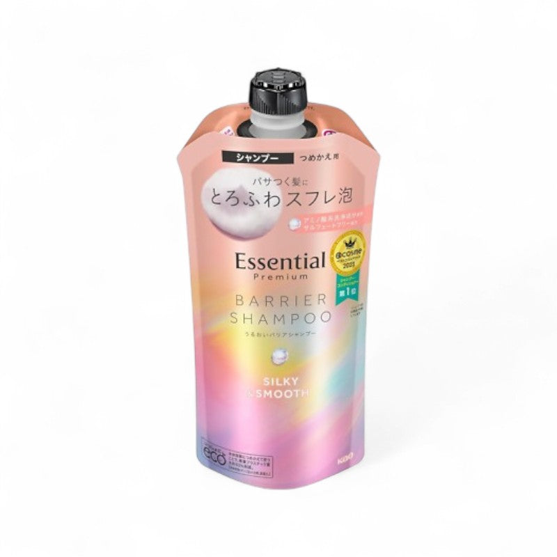 Kao Essential Premium Barrier Silky & Smooth Shampoo 340ml Refill