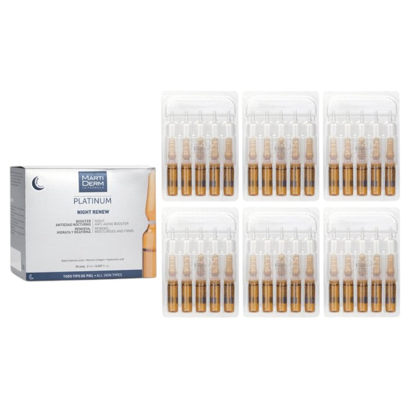 Martiderm Platinum Night Renew Ampoules (For All Skin) 435594 30 Ampoules x2m