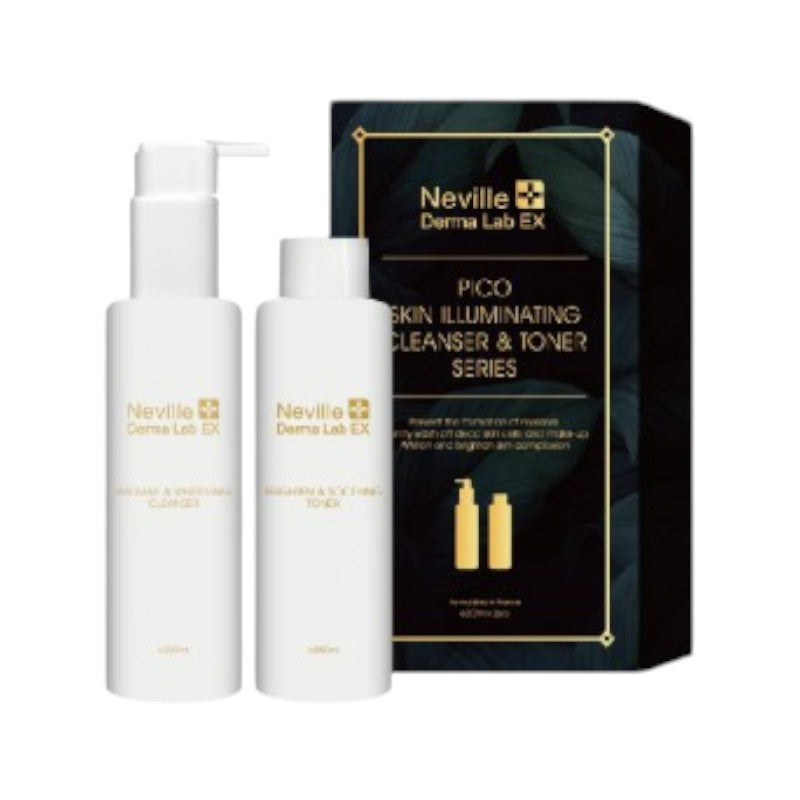 Neville Derma Lab EX PICO Skin Illuminating Cleanser & Toner Series 200ml x 2Pcs