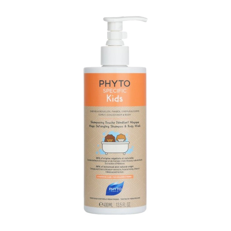 Phyto Specific Kids Magic Detangling Shampoo & Body Wash - Curly, Coiled Hair & Body (For Children 3 Years+) 400ml/13.5oz