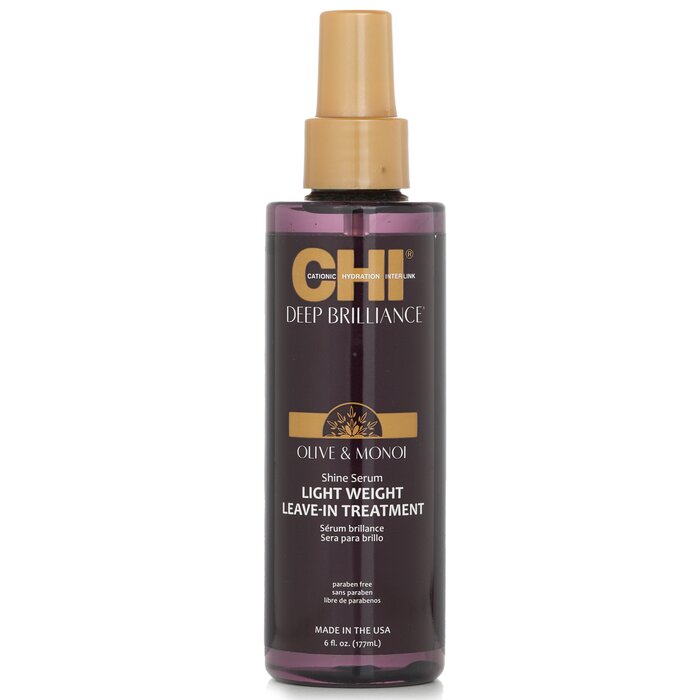 CHI Deep Brilliance Olive &amp; Monoi Shine Serum Light Weight Leave-In Treatment 178ml
