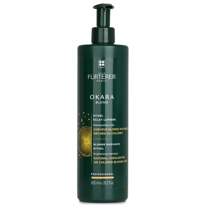Rene Furterer Okara Blond Blonde Radiance Ritual Brightening Shampoo - Natural, Highlighted or Colored Blonde Hair (Salon Product) 600ml