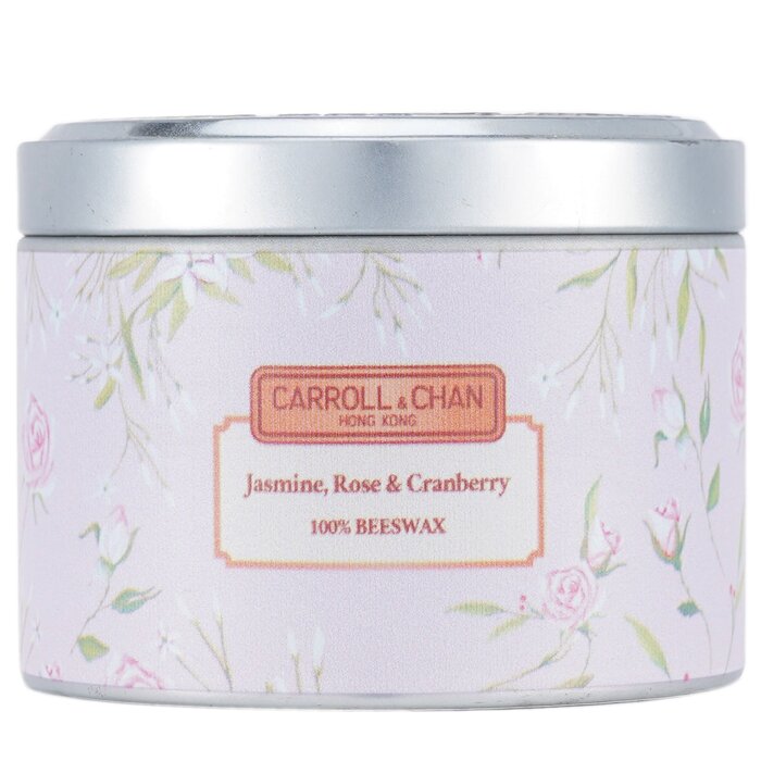 Carroll &amp; Chan 100% Beeswax Tin Candle - Jasmine Rose Cranberry (8x6) cm