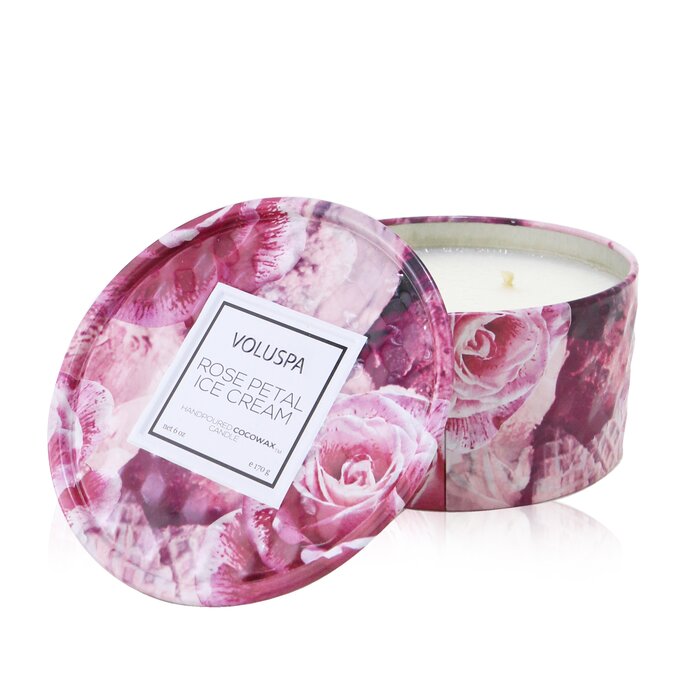 Voluspa 2 Wick Tin Candle - Rose Petal Ice Cream 170g