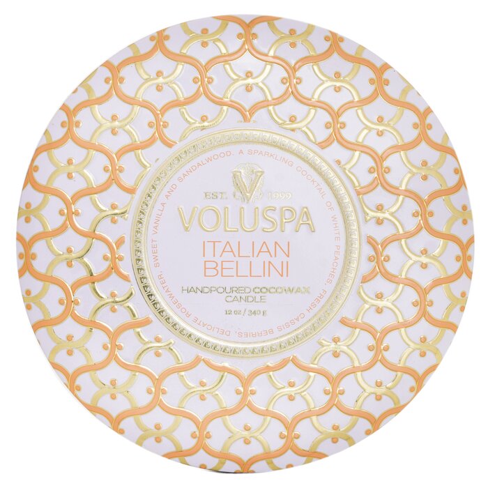 Voluspa 3 Wick Decorative Tin Candle - Italian Bellini 340g