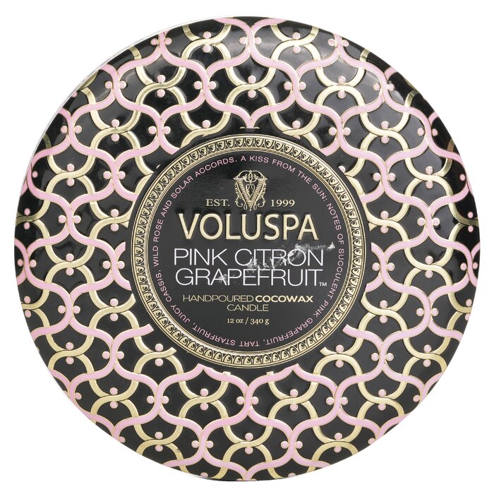Voluspa 3 Wick Decorative Tin Candle - Pink Citron Grapefruit 340g