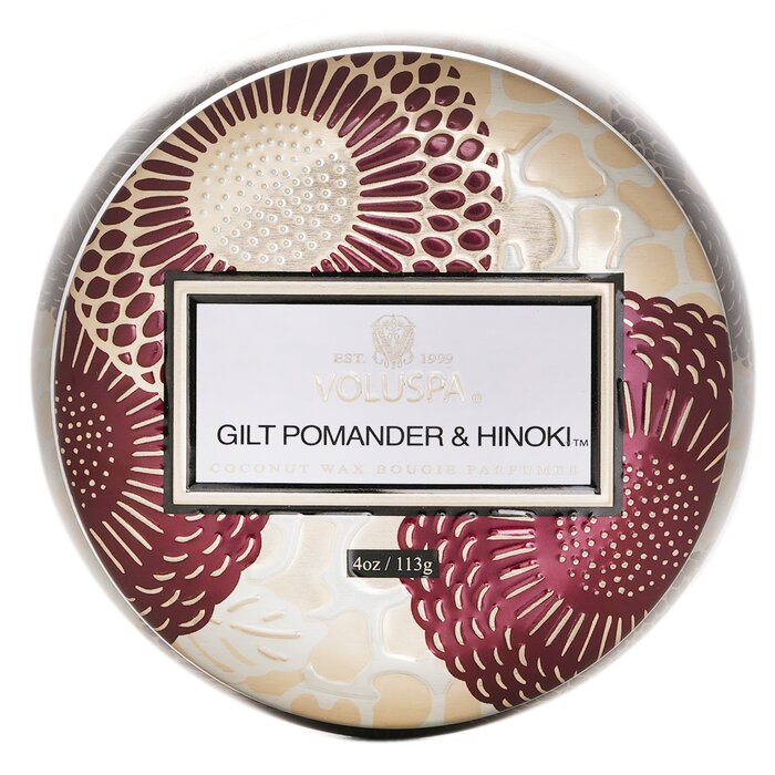 Voluspa Mini Tin Candle - Gilt Pomander &amp; Hinoki 113g