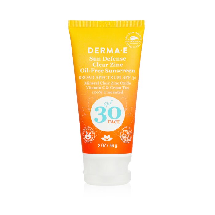 Derma E Sun Defense Clear Zinc Oil Free Sunscreen SPF 30 - Face 56g
