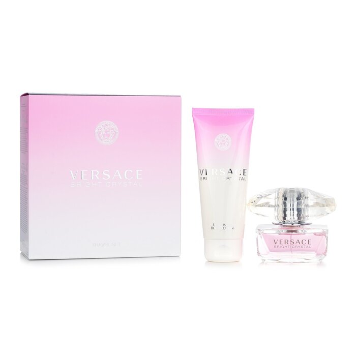 Versace Bright Crystal Travel Set: Eau De Toilette Spray 50ml + Perfume Body Lotion 100ml 2pcs