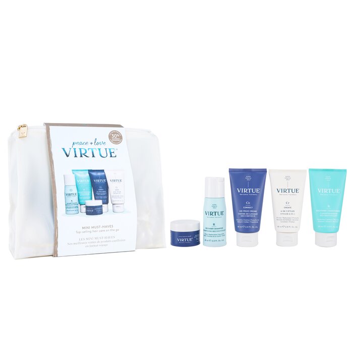 Virtue Mini Must-Haves Set: Shampoo 60ml +Conditioner 60ml +Un-Frizz Cream 60ml +6-In-1 Styler 60ml +Treatment Mask 15ml 5pcs