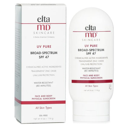 Elta MD UV Pure Water-Resistant Face &amp; Body Physical Sunscreen SPF 47 2582 114g / 4oz