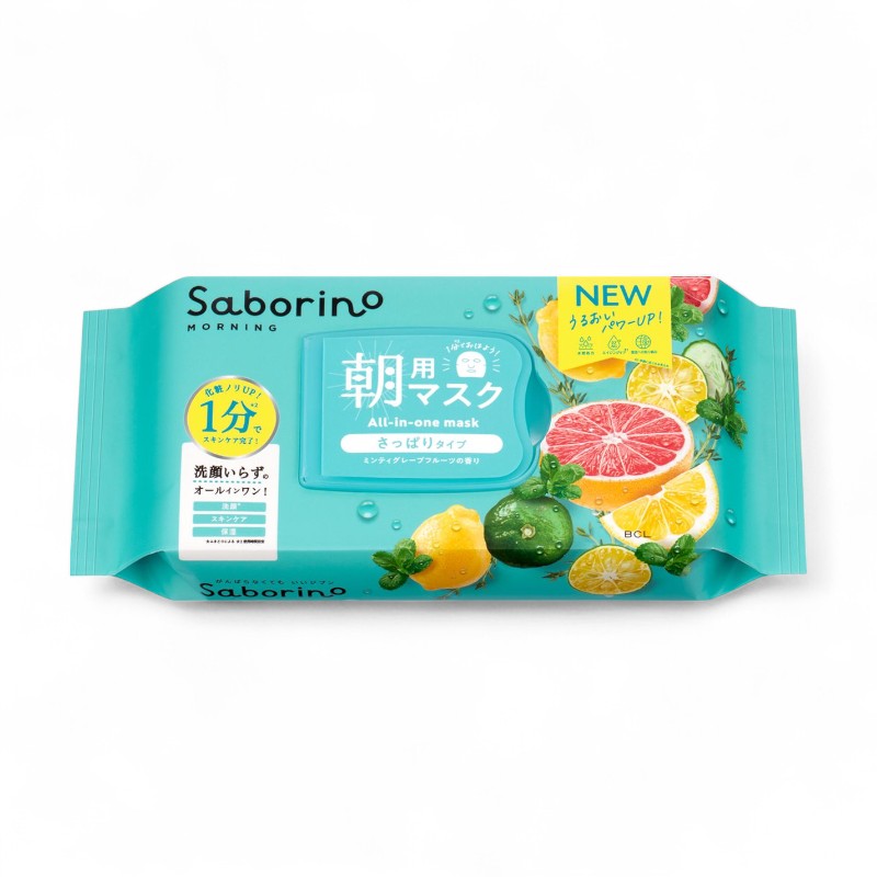 BCL Saborino Morning All-in-one Mask N Refresh Type Minty Grapefruit 32 pcs