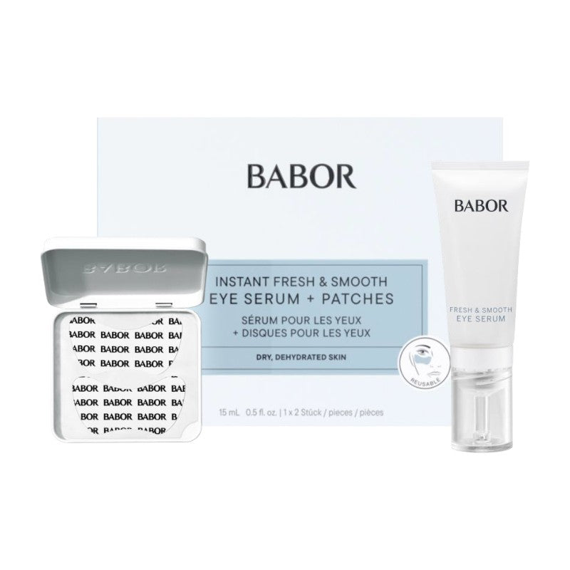 Babor Instant Fresh &amp; Smooth Eye Serum + Patches 15ml+1 pair