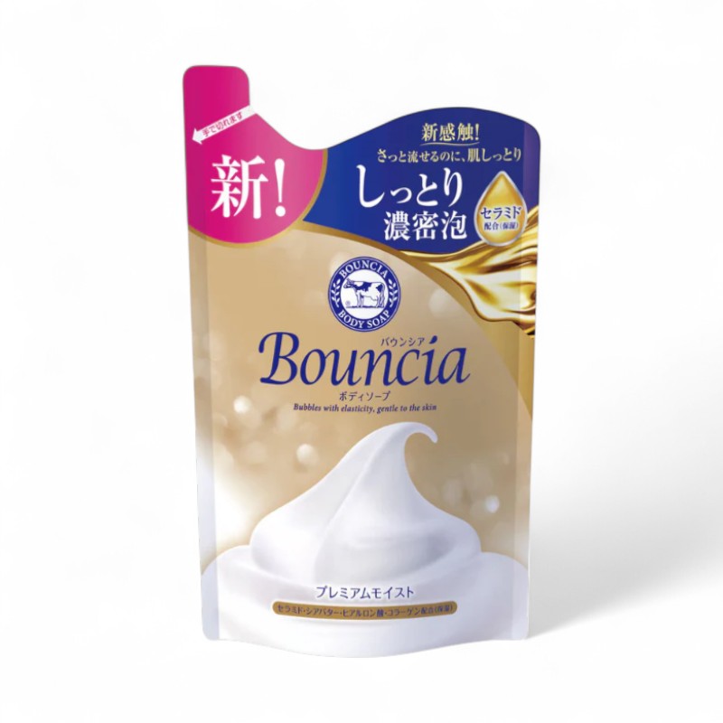 Cow Brand Soap Bouncia Body Soap Premium Moist 340ml Refill