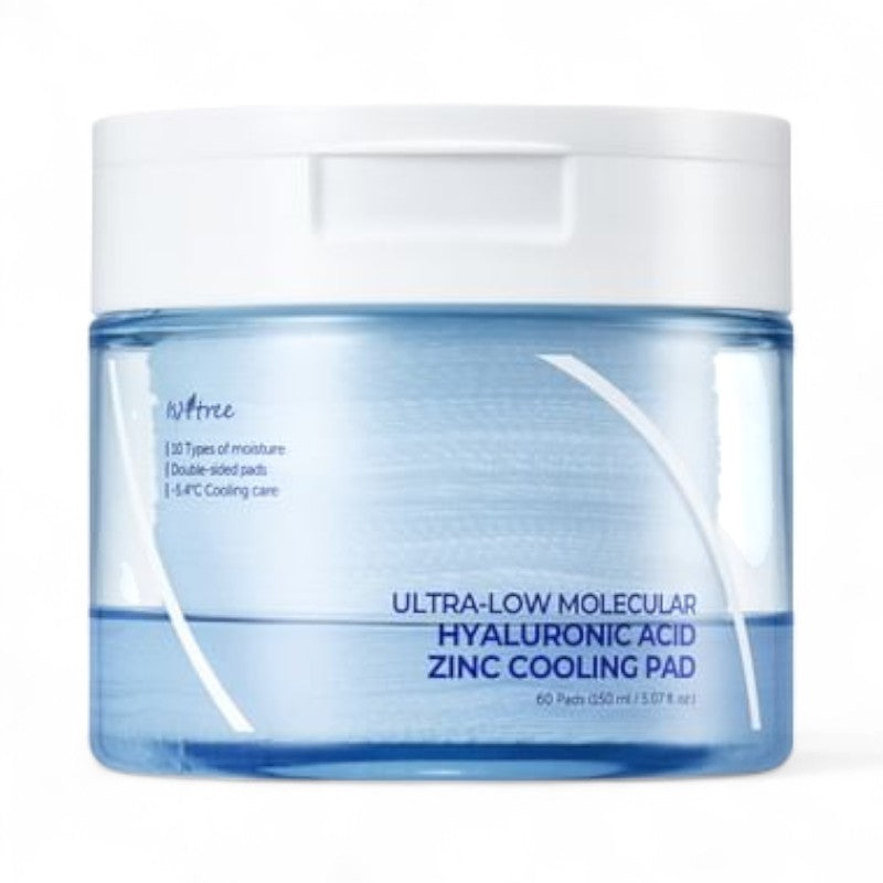 Isntree Ultra-Low Molecular Hyaluronic Acid Zinc Cooling Pad 60 pads