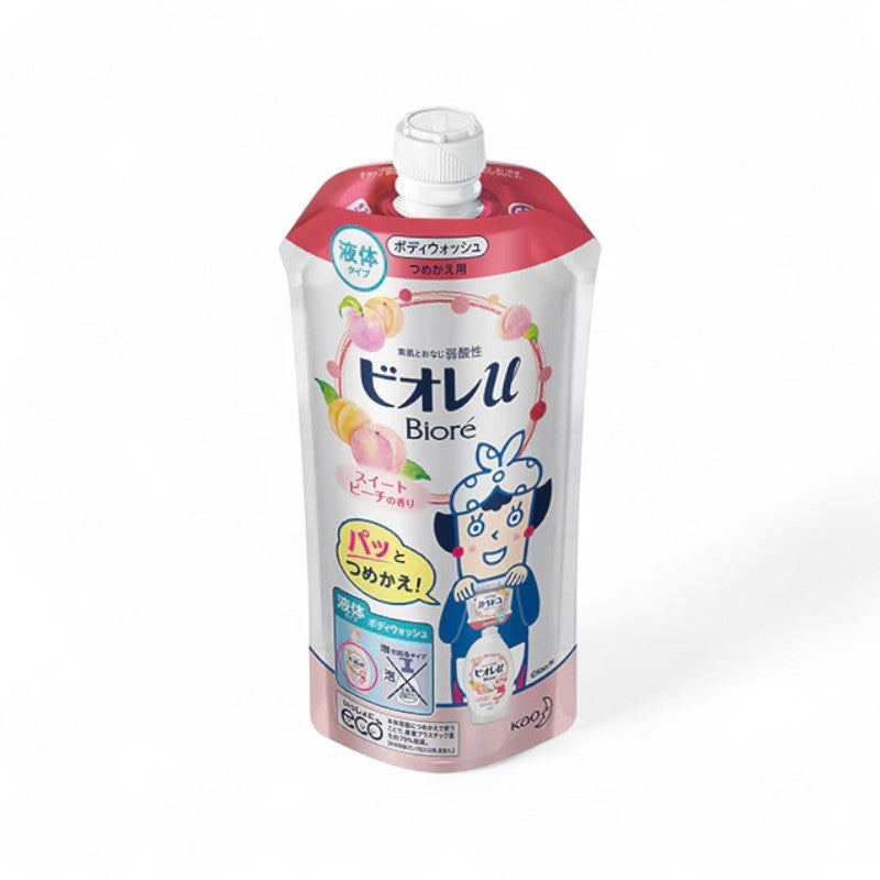 Kao Biore U Body Soap Sweet Peach - 340ml Refill