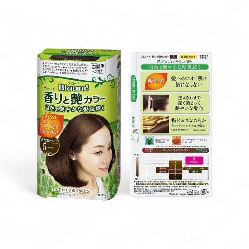 Kao Blaune Aroma &amp; Gloss Hair Color Cream 5 Brown