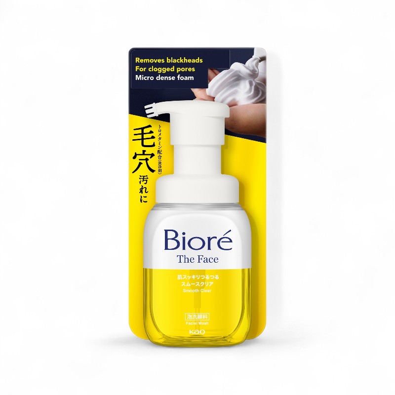 Kao Biore The Face Foam Facial Cleanser Smooth Clear 200ml