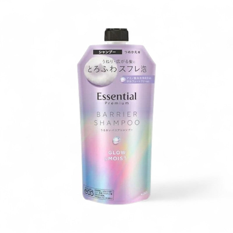 Kao Essential Premium Barrier Glow &amp; Moist Shampoo 340ml Refill