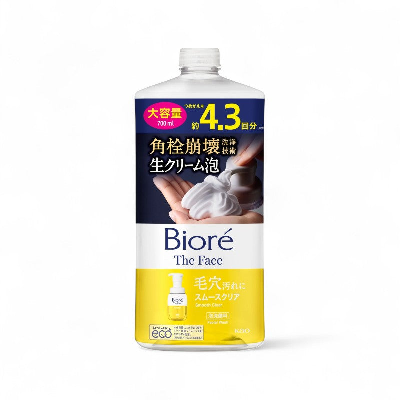Kao Biore The Face Foam Facial Cleanser Smooth Clear 700ml Refill