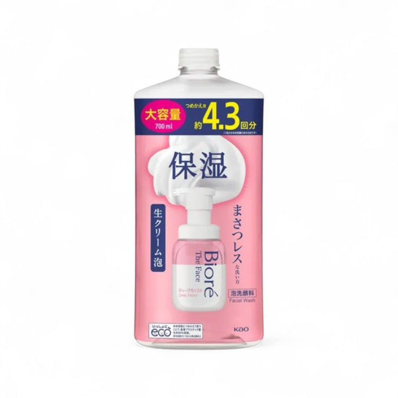 Kao Biore The Face Foam Facial Cleanser Deep Moist 700ml Refill