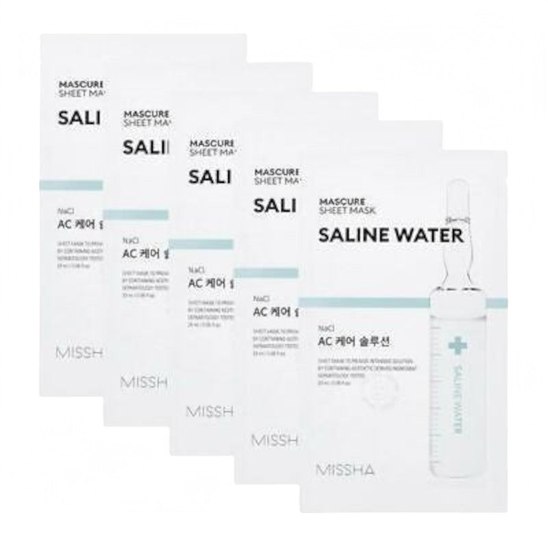 MISSHA Mascure Sheet Mask Bundle Set - 7 Types Saline Water 28ml x 5 sheets