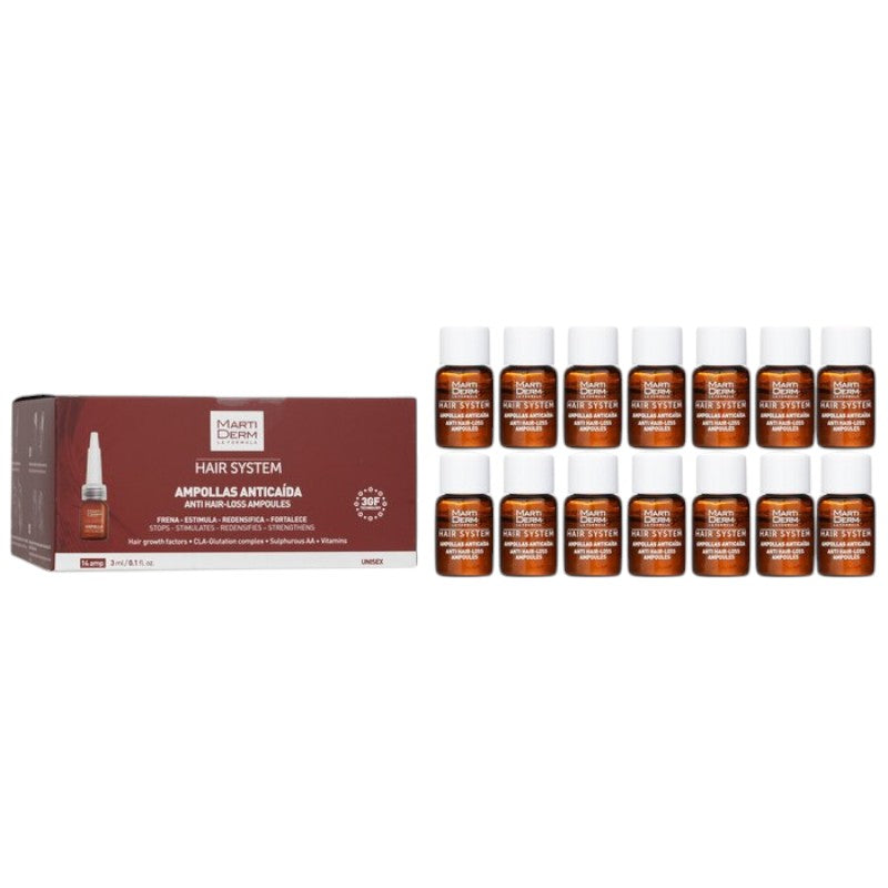 Martiderm Hair System Anti Hair-Loss Ampoules 942070 14 Ampoulesx3ml