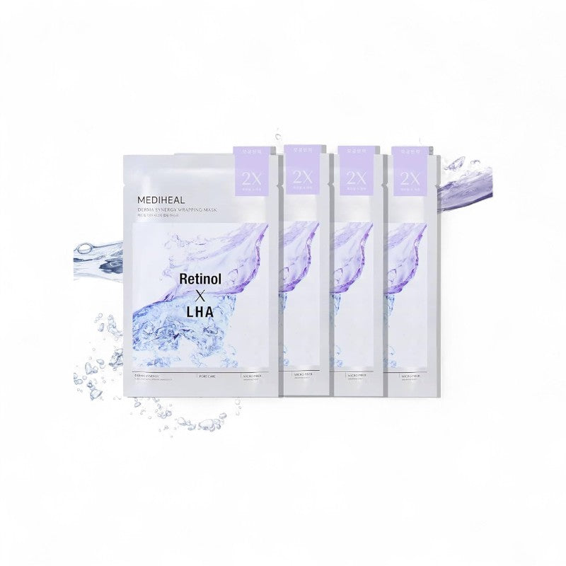 Mediheal Derma Synergy Wrapping Mask Retinol X LHA - Pore Care 4 pcs