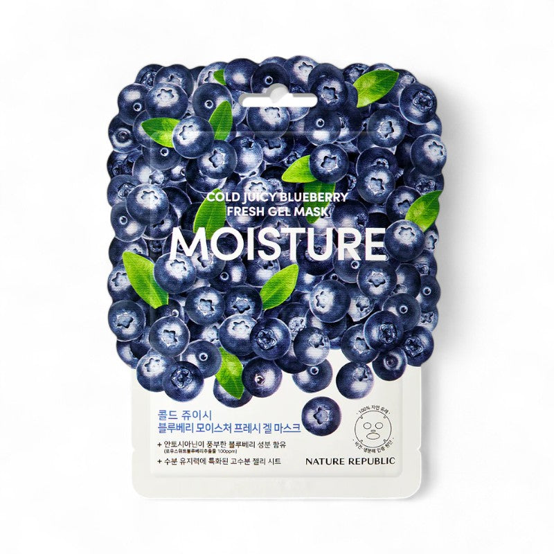 NATURE REPUBLIC Cold Juicy Fresh Gel Mask - 10 Types Blueberry Moisture
