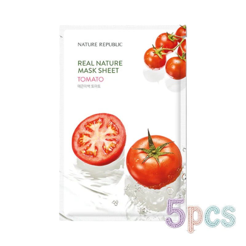 NATURE REPUBLIC Real Nature Mask Sheet 23ml x 5pcs - 7 Types Tomato