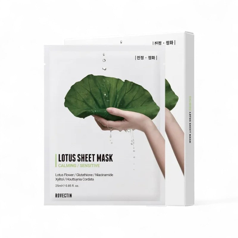 ROVECTIN Calming Sensitive Lotus Sheet Mask Set 2023 Version - 25ml x 5 sheets