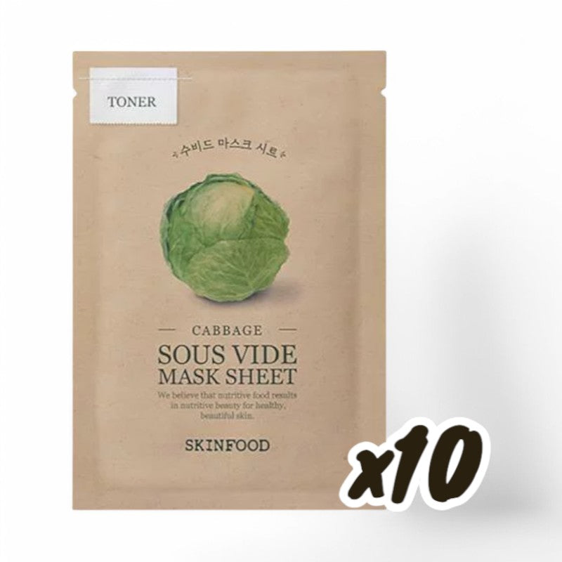 SKINFOOD Sous Vide Mask Set - 10 Types Cabbage 22g x 10 pcs