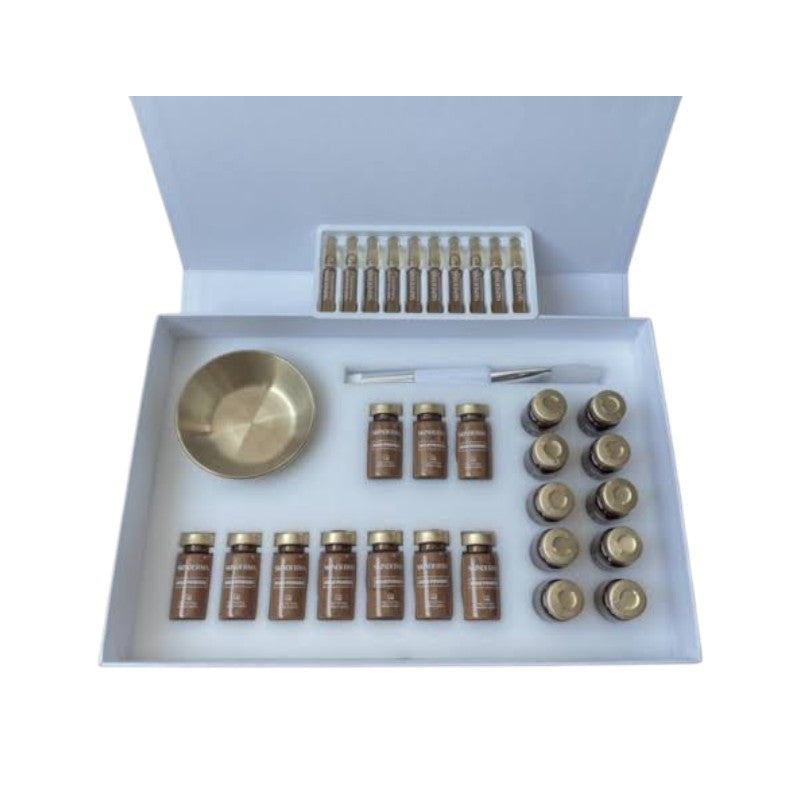 Skinderma Pack Gold (Vials, Ampoules, Brush/Spatula, Mixing Bowl) 10 Sets