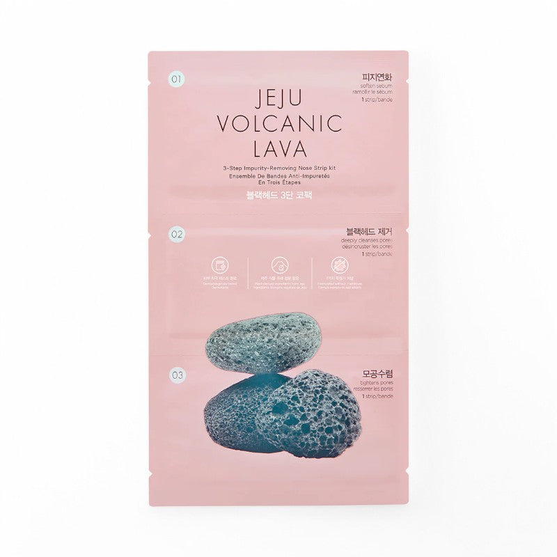 THE FACE SHOP Jeju Volcanic Lava 3-Step Impurity-Removing Nose Strip Kit 1 pc