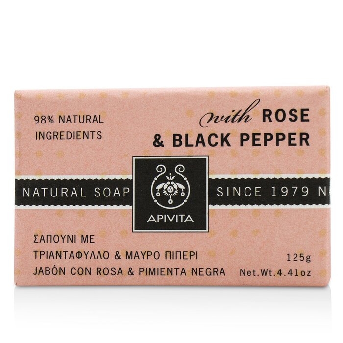 Apivita Natural Soap With Rose &amp; Black Pepper 02588 125g/4.41oz