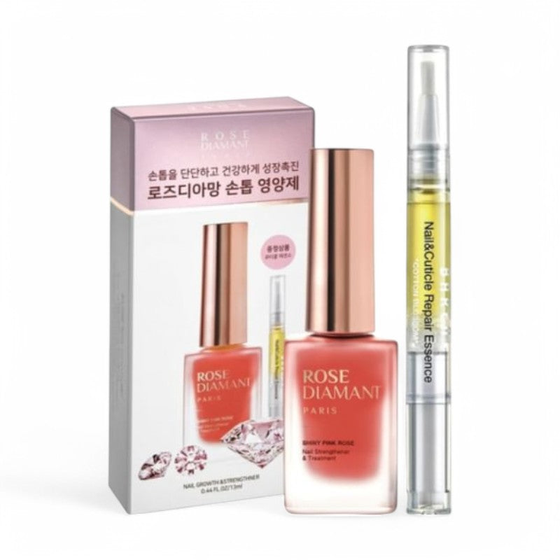 baren Nail Growth &amp; Strengthener Shiny Pink Color Special Set 2 pcs